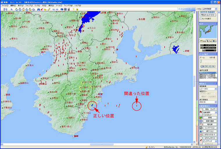 なぜか海の上にプロット